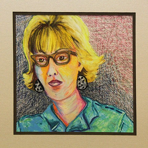 oil crayon self-portrait by Gale Carter McCullough