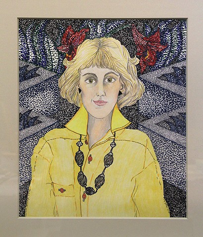 colored pencil and marker self-portrait by Gale Carter McCullough