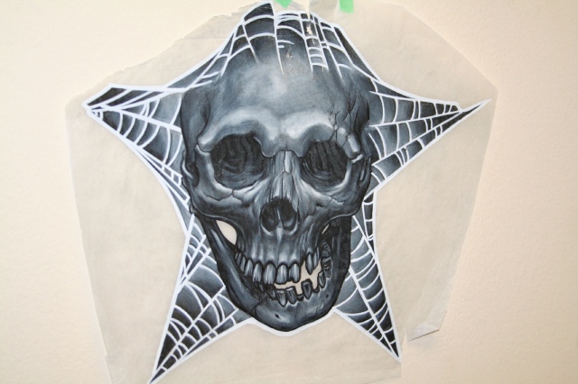 skull sketch for merch