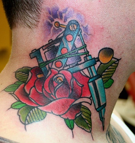 rose and tattoo machine