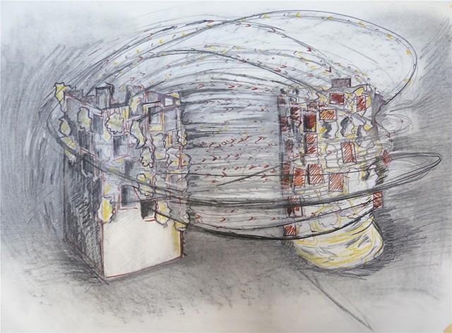 Drawing 'Particle Exchange' (1985)