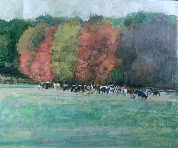 Cows and Farm at Tanner Brothers, Bucks County, PA Impressionism