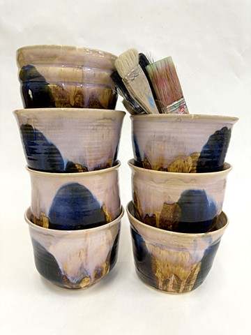 Large Blue Pink MishMash Planters