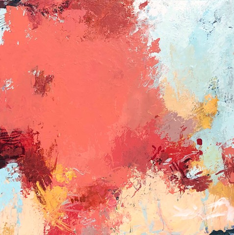 April's warmth explores the warm color palette of an abstract spring landscape.