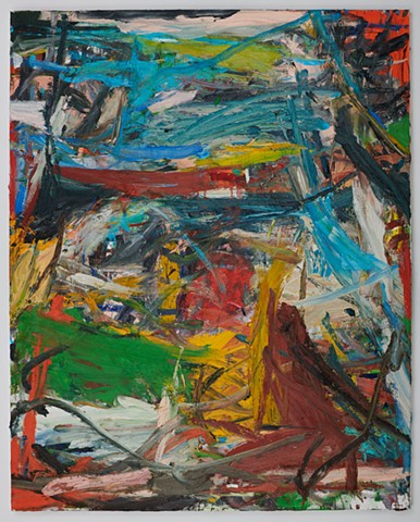Gestural abstract expressionist oil painting by artist Ethan F. Newman 