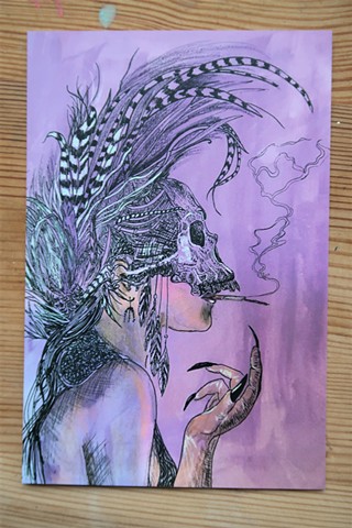 Skull Girl Print