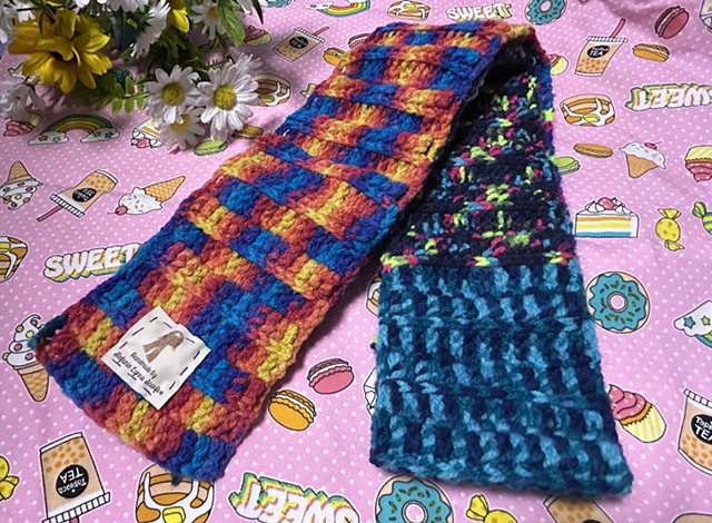 Handmade triple crochet scarf apart of a 1,000 handmade scarf project.