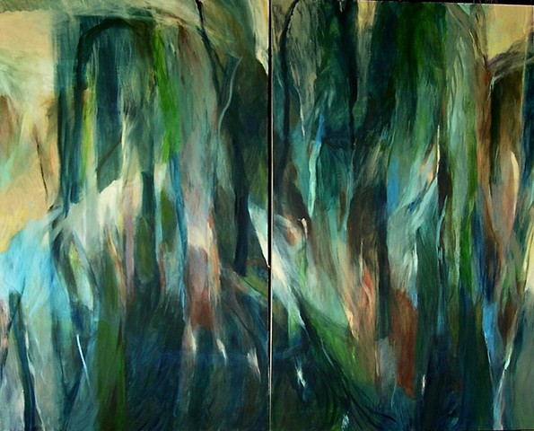 Overstory, a diptych  (SOLD)