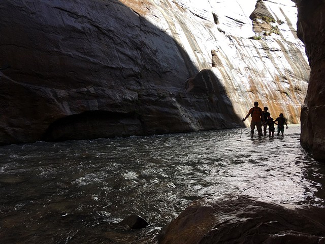 Zion family in the Narrows hike