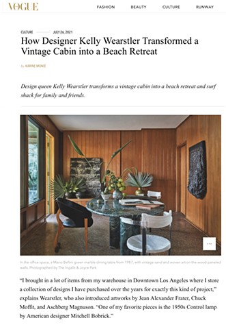 Jean Alexander Frater Woven painting featured in Kelly Wearstler Cabin, Vogue