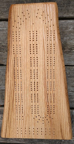 Red Oak Natural Edge Cribbage Board
