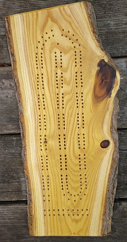 Mulberry Live Edge Cribbage Board (SOLD)
