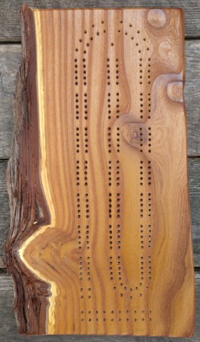 Russian Olive Live Edge Cribbage Board (SOLD)