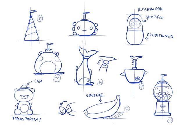 Shampoo Bottle Thumbnail Sketches