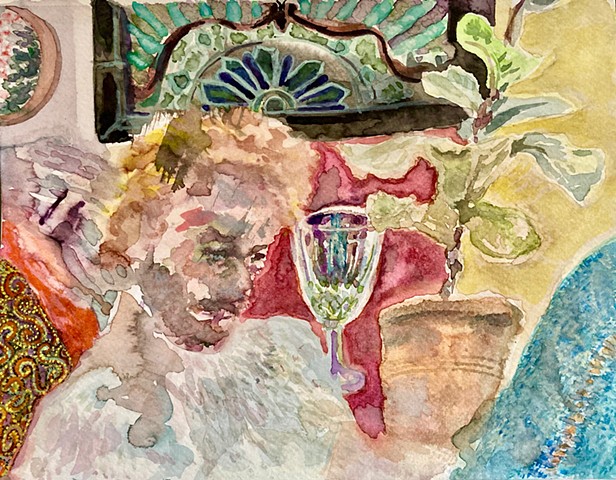 Watercolor, Henry, Cocktail Hour