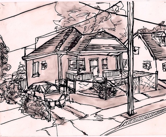 A drawing of the house I used to live in growing up.