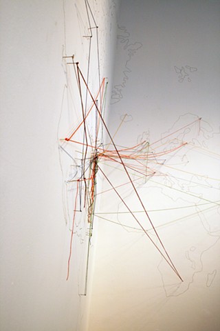 Mapping pathways across the Earth during the Dwelling Residency at Artcite Windsor 