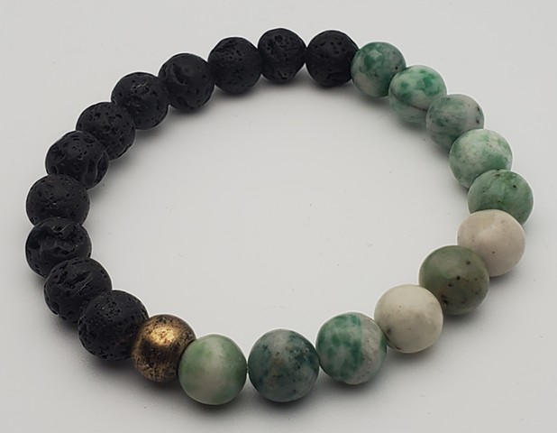 Lava & Jade Half and Half bracelet