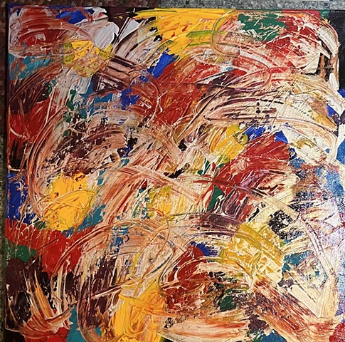 Original abstract art - painting for sale in Minneapolis Minnesota - yellows and reds