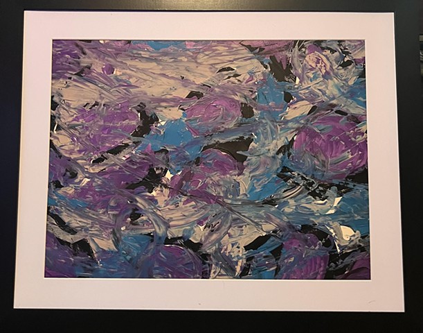 Original Abstract Art Painting for sale in Minneapolis - Iced Out - Blues and Purple