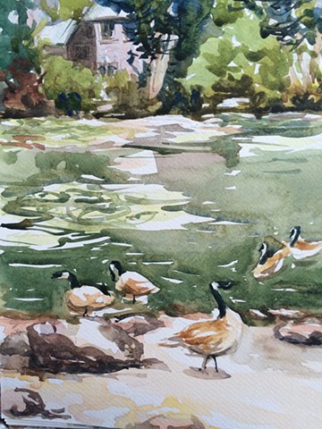 Geese by a River (Charles)