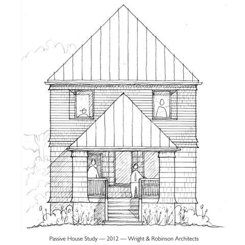Wright Robinson Architects. New Construction. Passive House. Passivhaus. Richardsonian Shingle Style. Cedar Shingles. Standing Seam Metal Roof.