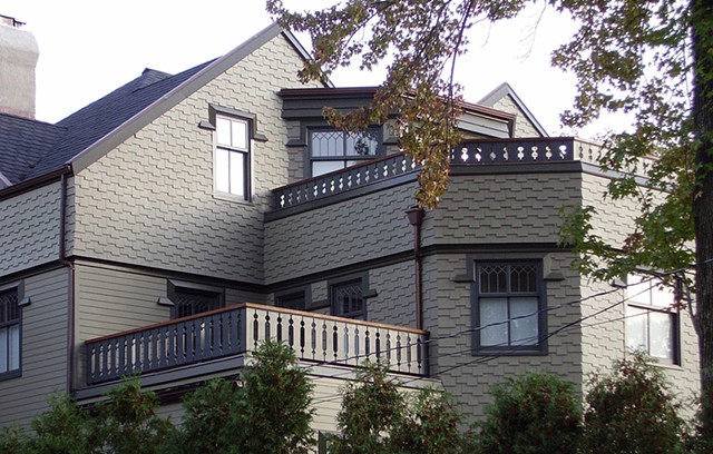 Wright Robinson Architects. Historic District. Addition. Renovation. Cedar shingles. Custom wood siding. Historic District. Gothic Revival Queen Anne.