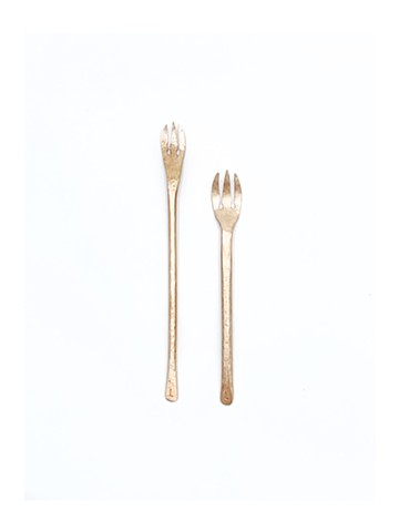 Forged Bronze Oyster Forks