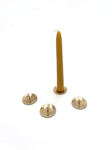 Vintage Brass Button Candlesticks