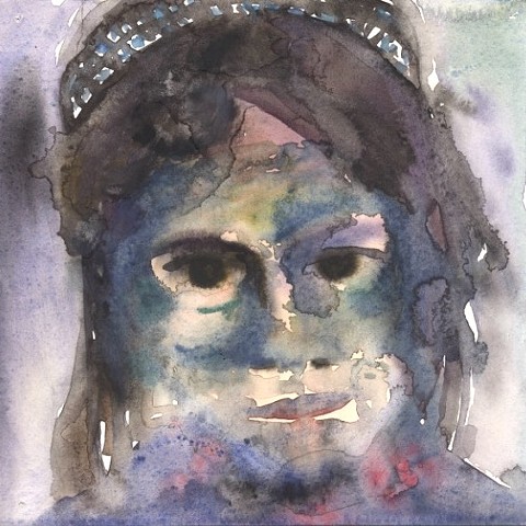 young girl with face mask