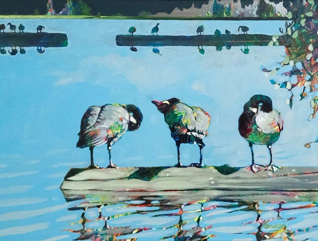 Painting of canada geese by canadian artist Michael Savage