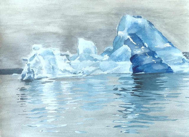 Watercolor Monochromatic Iceberg