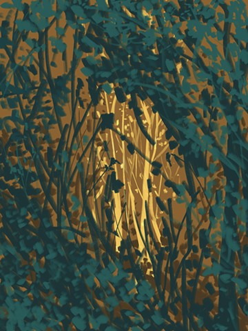 Memory Drawing- Sunlight Through the Leaves