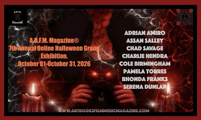 Exhibition cover designed by Founder, editor, curator, and publisher of A.B.F.M. Magazine Stefanie Lynn Casaceli-Hendra 