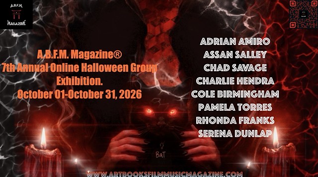 Exhibition cover designed by Founder, editor, curator, and publisher of A.B.F.M. Magazine Stefanie Lynn Casaceli-Hendra 