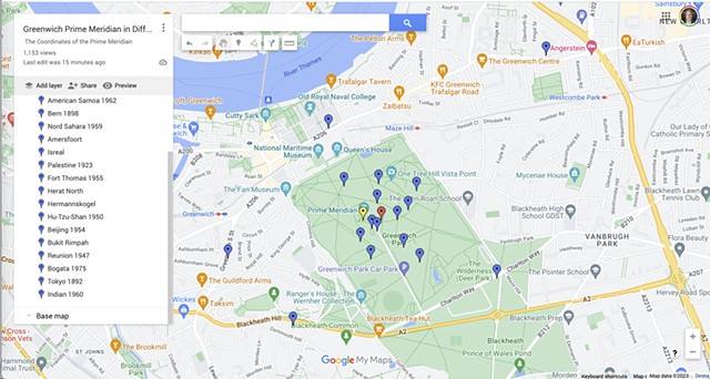 The Map of Datums at Greenwich