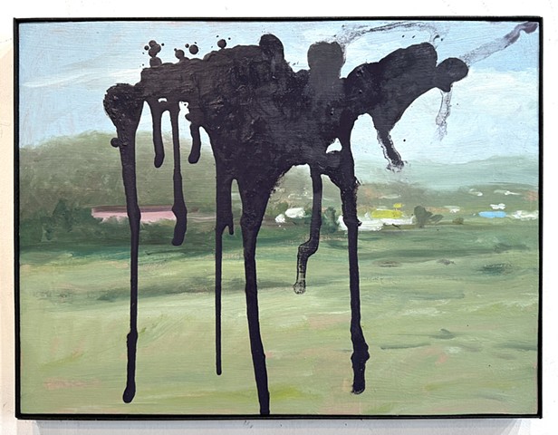 Vandalized Painting (Catskill Village)