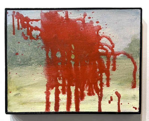 Vandalized Painting (Red)