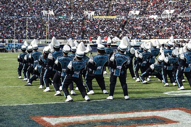 Jackson State’s Sonic Boom marching band is seen during their homecoming NCAA college football game against Campbell in Jackson, Miss., Saturday, October 22, 2022.