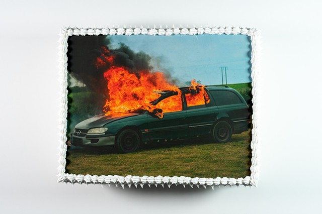Burning Car Cake