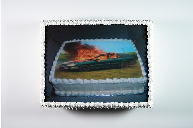 Burning Car Cake Cake
