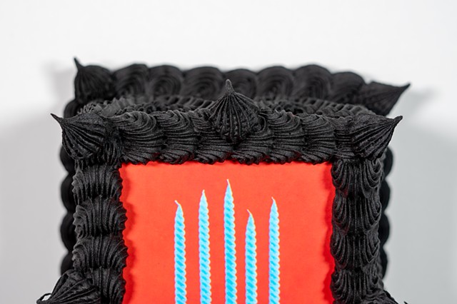 Black and Red Candelabra Cake (detail)