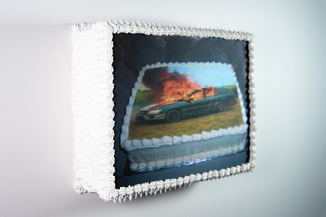 Burning Car Cake Cake (Detail)