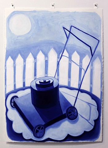 lawnmower with fence