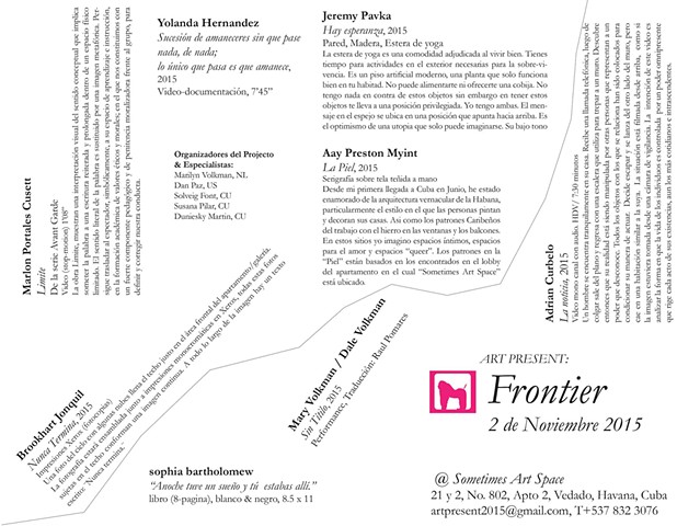 Frontier:
The possibility for artists to develop a "dream"