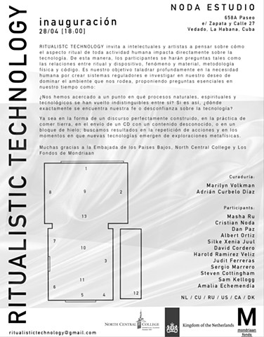 Program (front), Ritualistic Technology, Curated by Marilyn Volkman and Adrian Curbelo