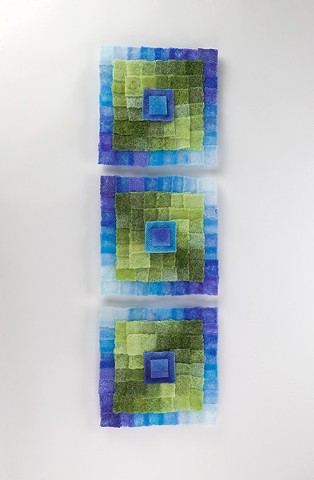 Quilt Triptych: Cobalt/Green