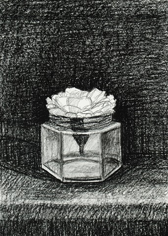 White Flower in Small Jar