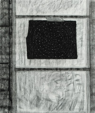 Black Paper in Window (Drawing)