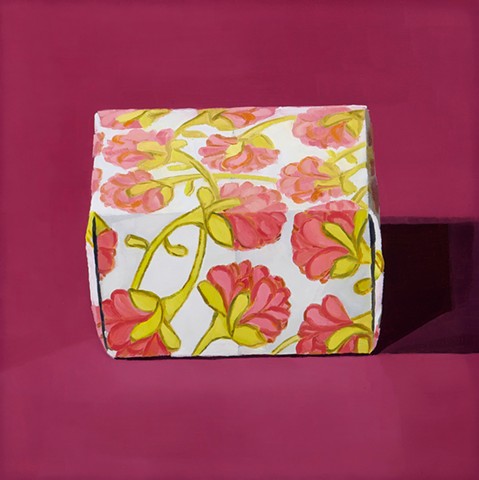 Paper Box with Pink Flowers